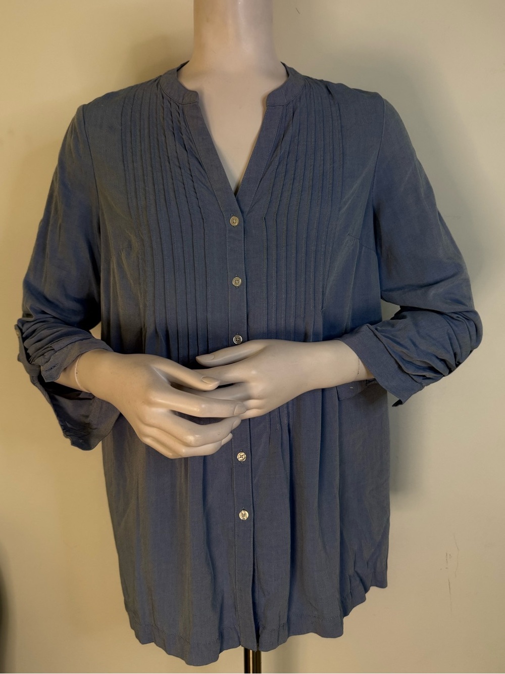 Jones New York Light Blue Button-Front Shirt